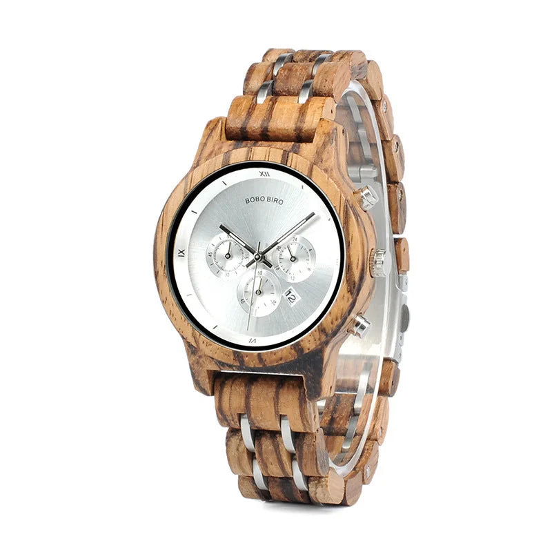 bamboo wood construction | business casual timepiece | free engraving included | energy saving