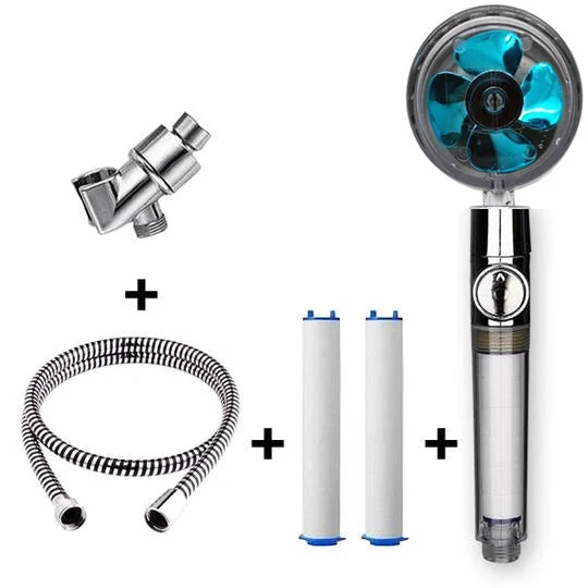 propeller-driven shower nozzle | handheld shower with cotton filter | water-saving shower head for home | energy saving