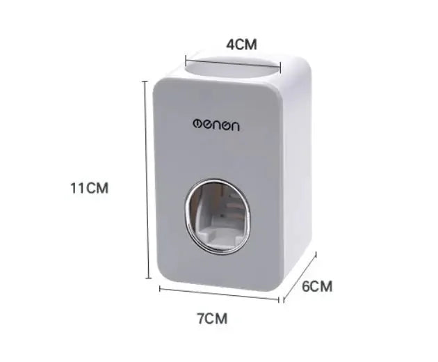 automatic toothpaste dispenser | stainless steel toothbrush holder | wall-mounted bathroom organizer | ultrasonic cleaning