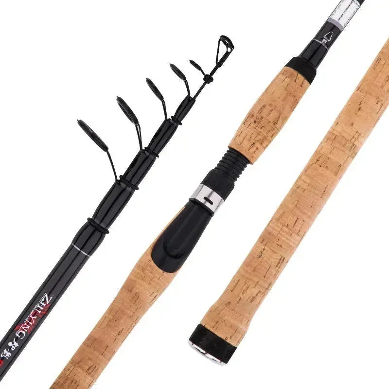 carbon fiber construction | telescopic fishing rod | portable travel rod | energy saving