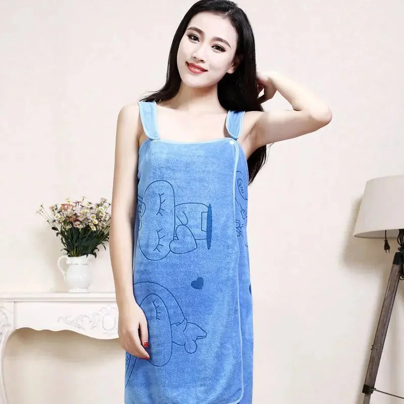 quick-dry microfiber towel | adjustable elastic suspenders | womens bath towel with straps | energy saving