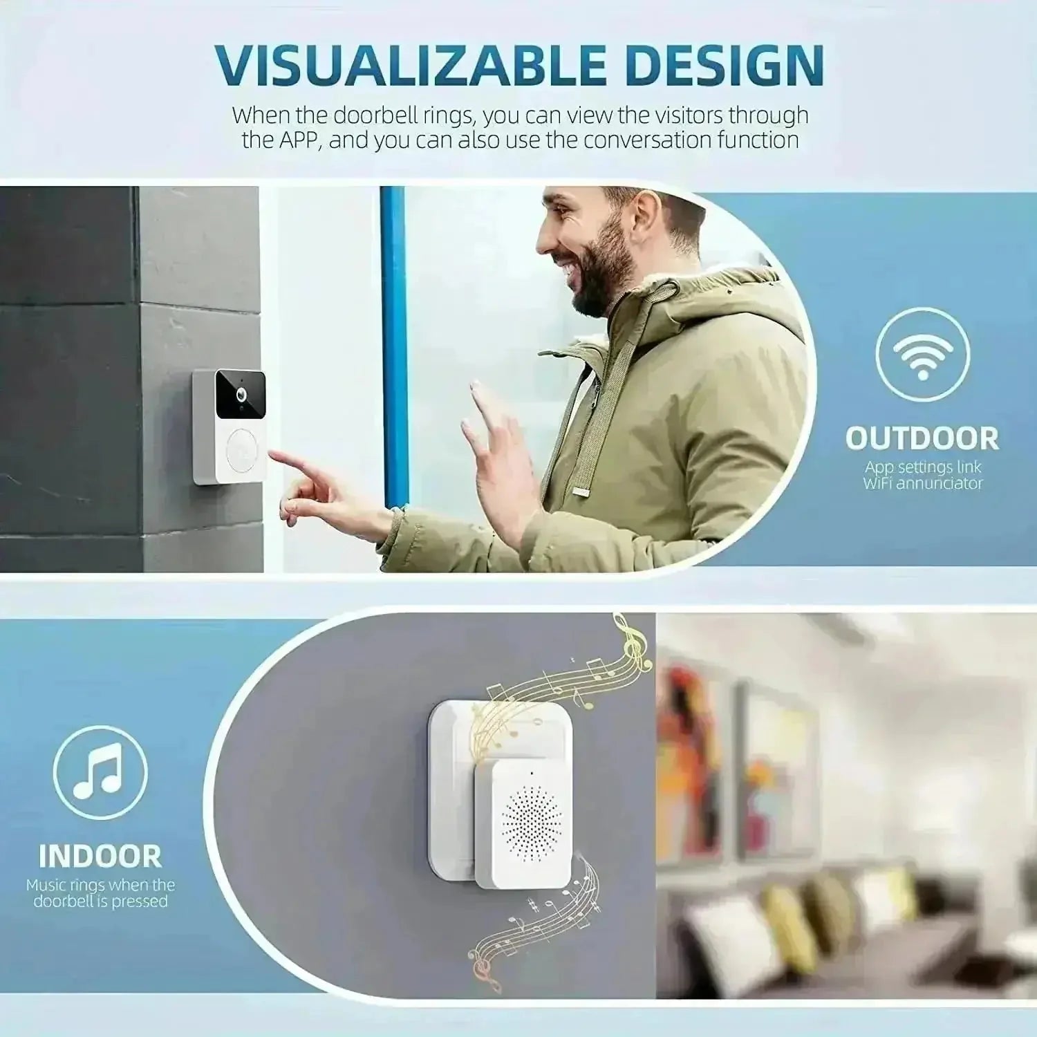 wireless video doorbell | hd camera doorbell | night vision doorbell | ultrasonic cleaning
