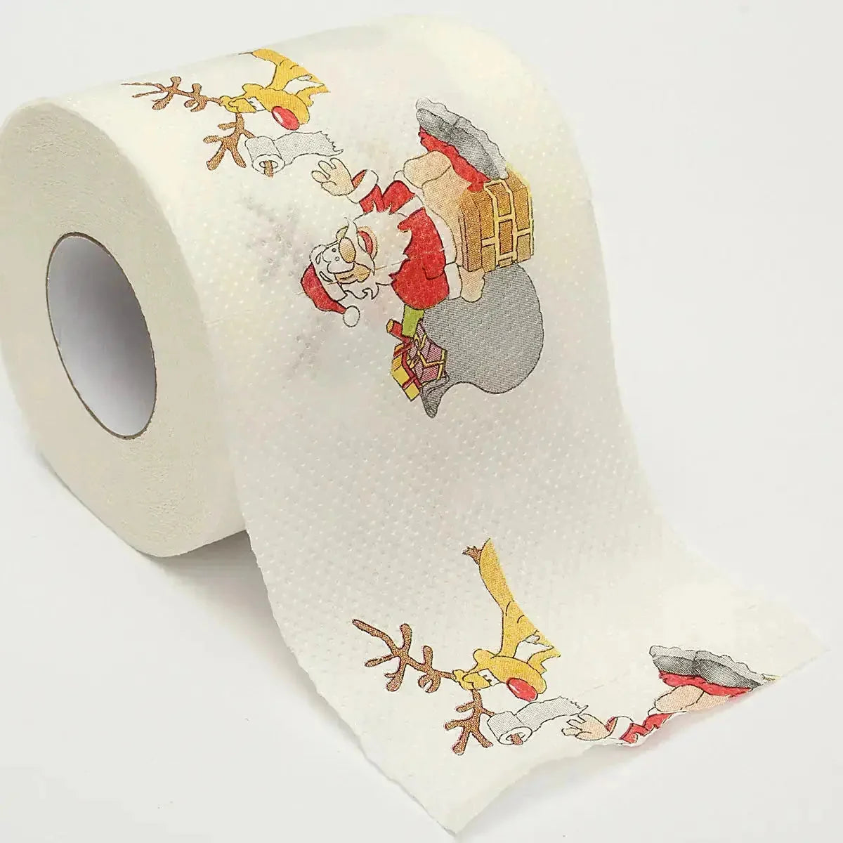 festive holiday toilet paper | christmas themed bathroom tissue | 3-ply soft toilet paper | ultrasonic cleaning