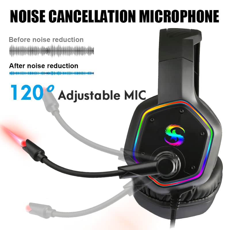 Gaming 3D Sound Effect GAMINGHEADSET Noise Canceling Headphones 