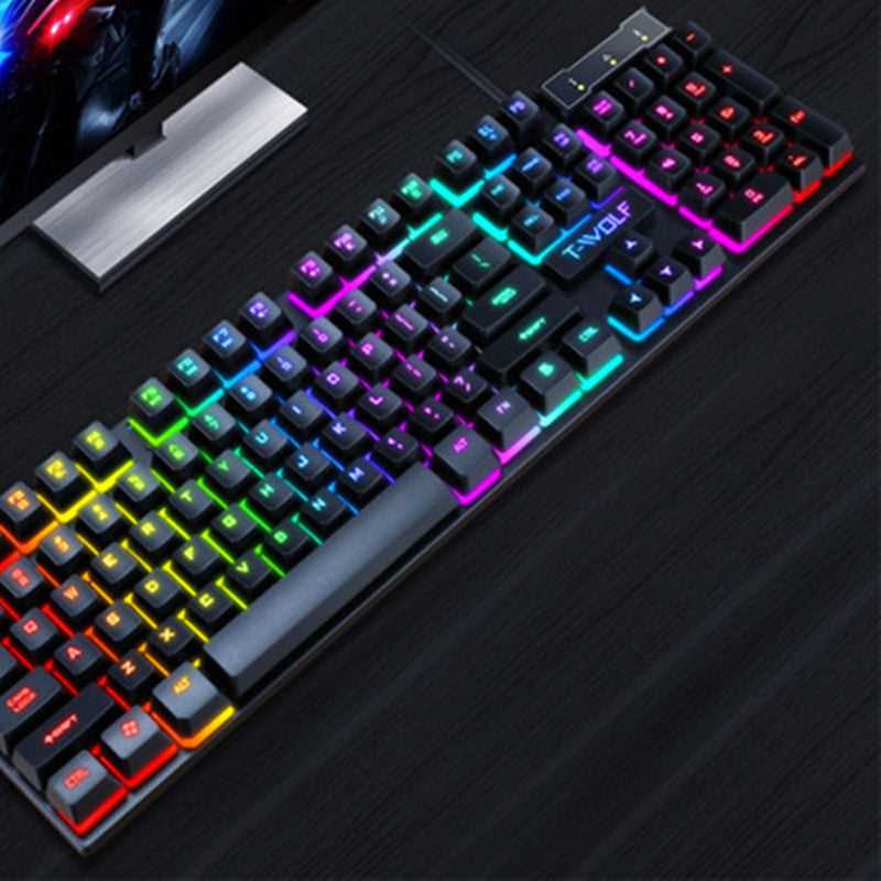 Gaming Usb Luminous Wired Keyboard Floating Manipulator 