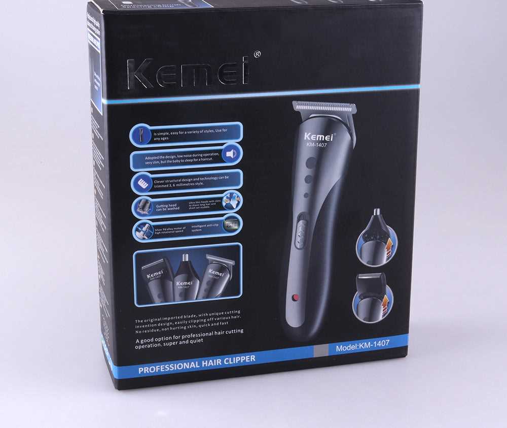 KEMEI All In1 Rechargeable Hair Clipper For Men Waterproof Wireless Electric Shaver Beard Nose Ear Shaver Hair Trimmer Tool.