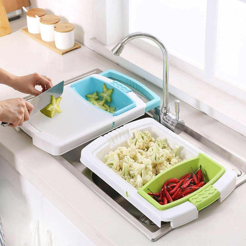 Kitchen drain cutting board 