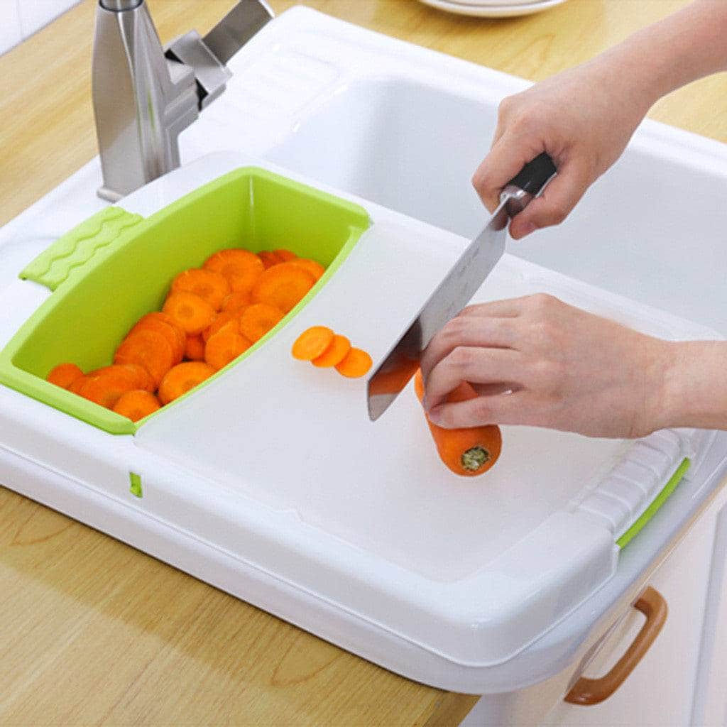 Kitchen drain cutting board 