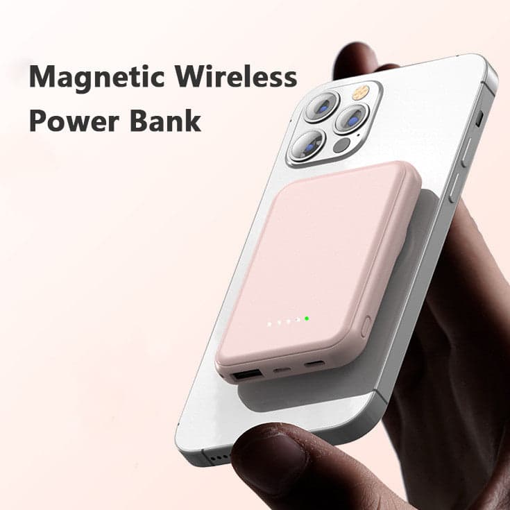 Mini Fast Charging Magnetic Wireless Power Bank 5000 MAh Portable 