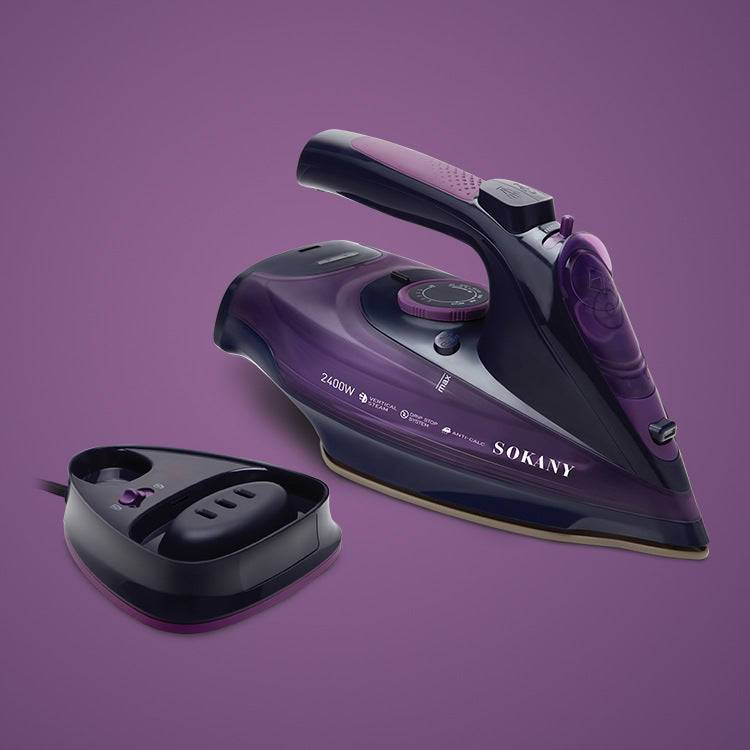 Steam Iron 5 Speed Adjust Cordless Charging Portable Clothes Ironing Steamer Portable Ceramic Soleplate.