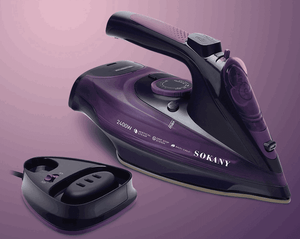 Steam Iron 5 Speed Adjust Cordless Charging Portable Clothes Ironing Steamer Portable Ceramic Soleplate.