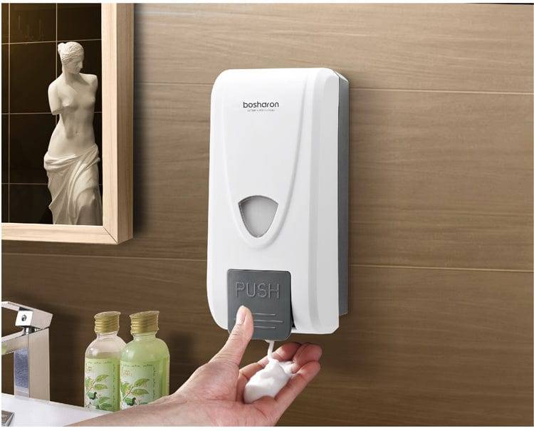 Wall-mounted hand press foam soap dispenser 