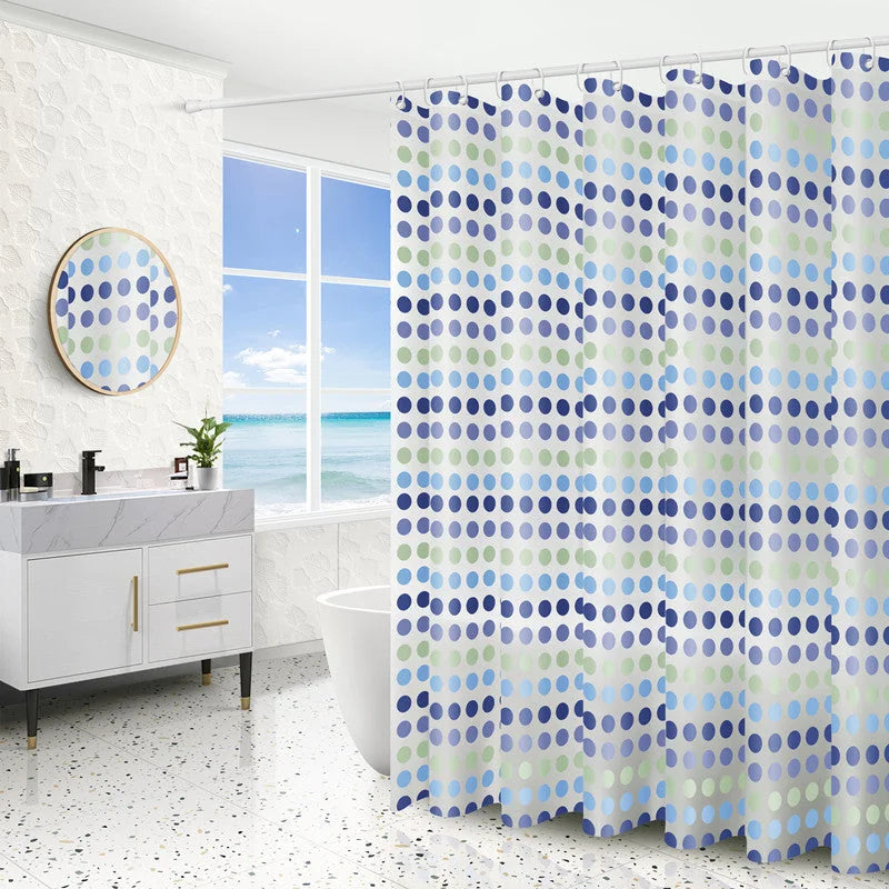 waterproof polyester fabric | 71x71 inch dimensions | mildew-resistant shower curtain | ultrasonic cleaning