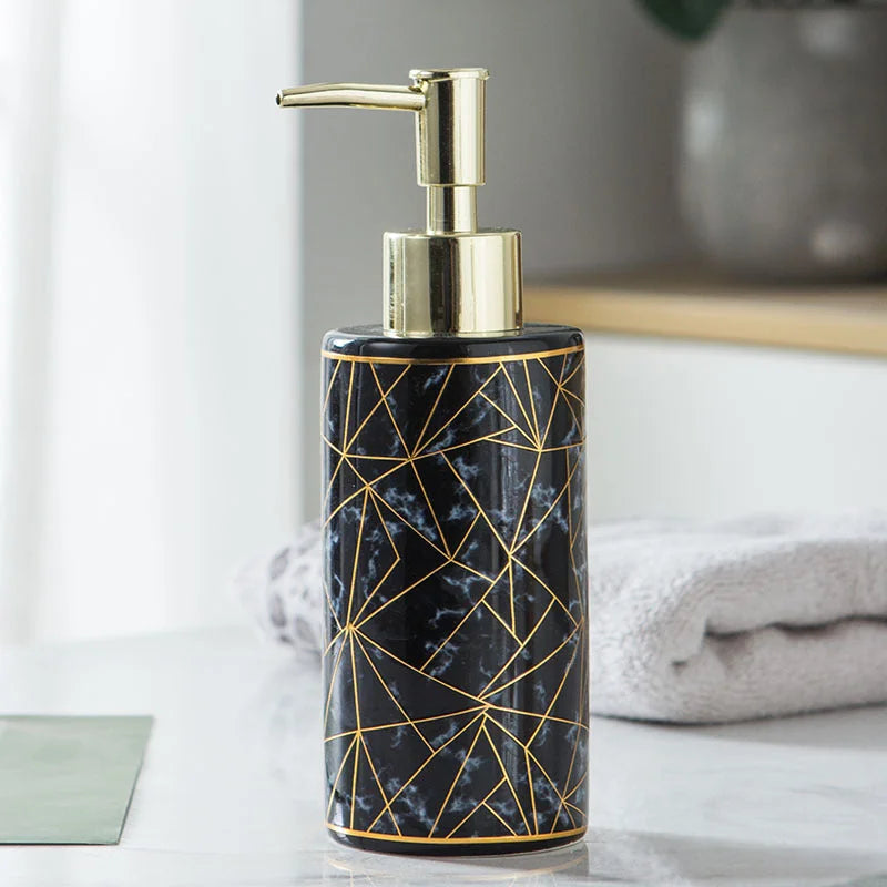 marble ceramic soap dispenser | 500ml bathroom bottle | modern bathroom accessories | energy saving