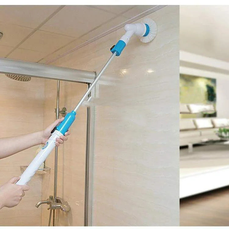 long handle floor scrubber | automatic rotating brush head | stainless steel brush bristles | energy saving