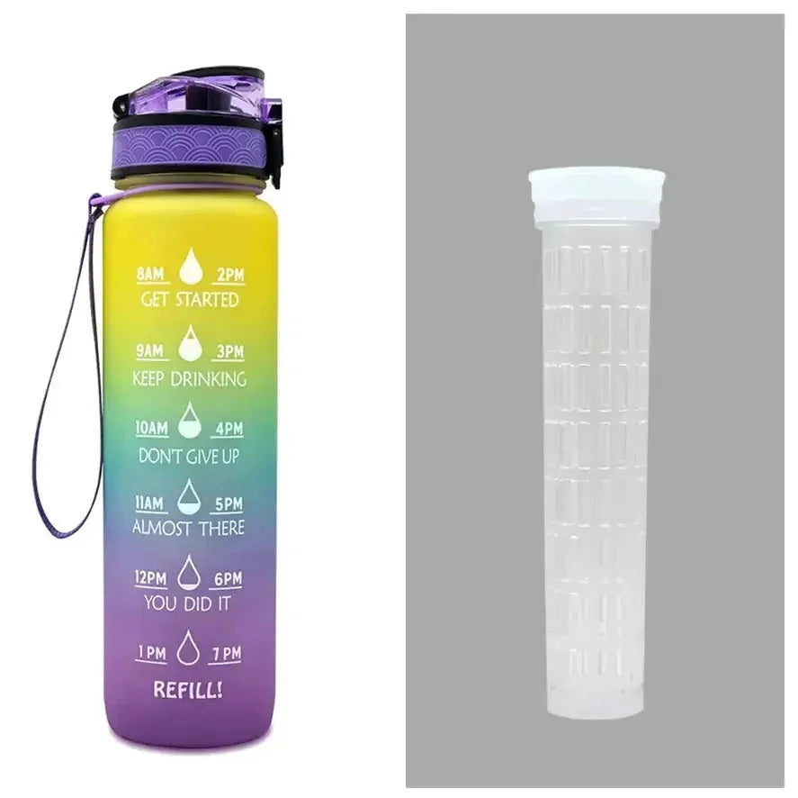 1000ml capacity motivational bottle | leakproof sports water bottle | gym and fitness hydration bottle | energy saving