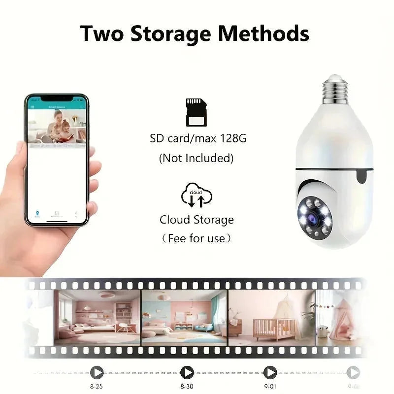 e27 bulb camera | automatic tracking camera | full color night vision | energy saving