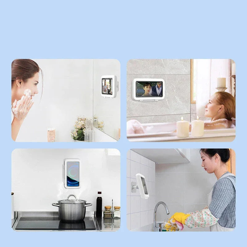waterproof phone case for shower | kitchen handsfree phone holder | suction cup phone holder for shower | energy saving