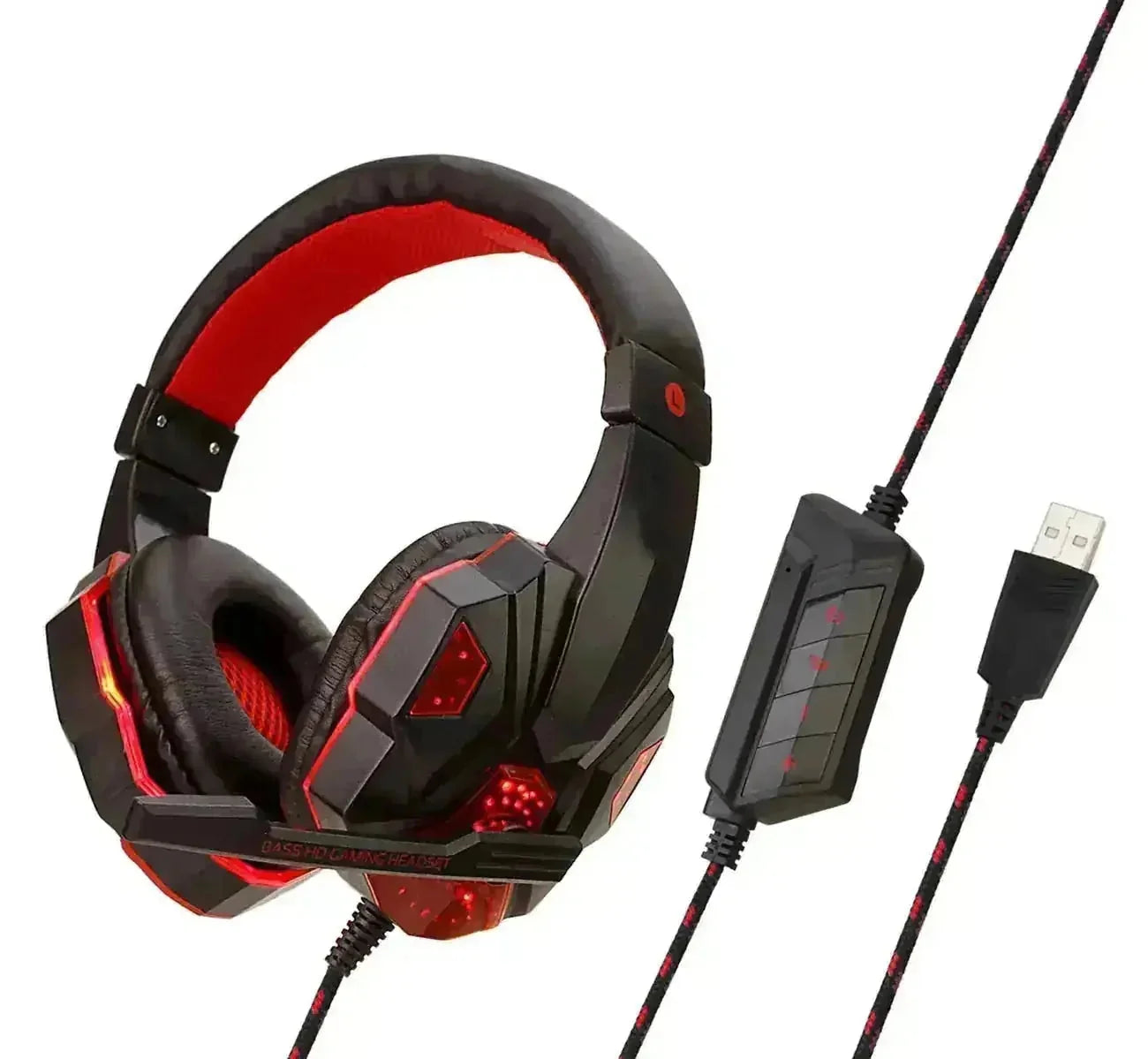 usb-powered illumination | gaming headset with mic | ps4 compatible headphones | energy saving