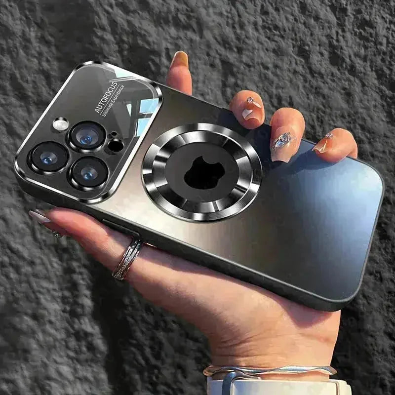 magnetic wireless charging case | shockproof silicone phone cover | hollow logo back cover | ultrasonic cleaning