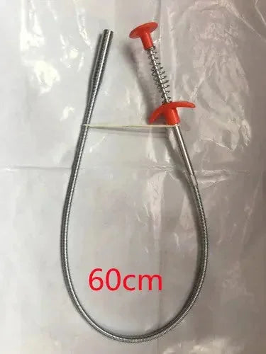 stainless-steel spring pipe | 60cm flexible drain snake | hair clog remover tool | energy saving
