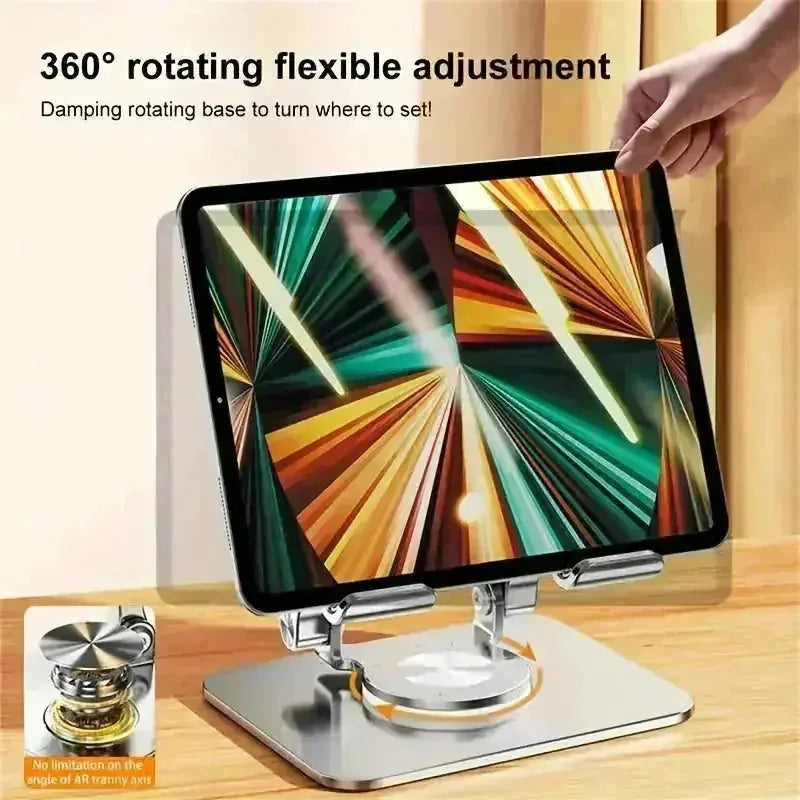 adjustable aluminum stand | 360 degree rotation | foldable tablet holder | energy saving