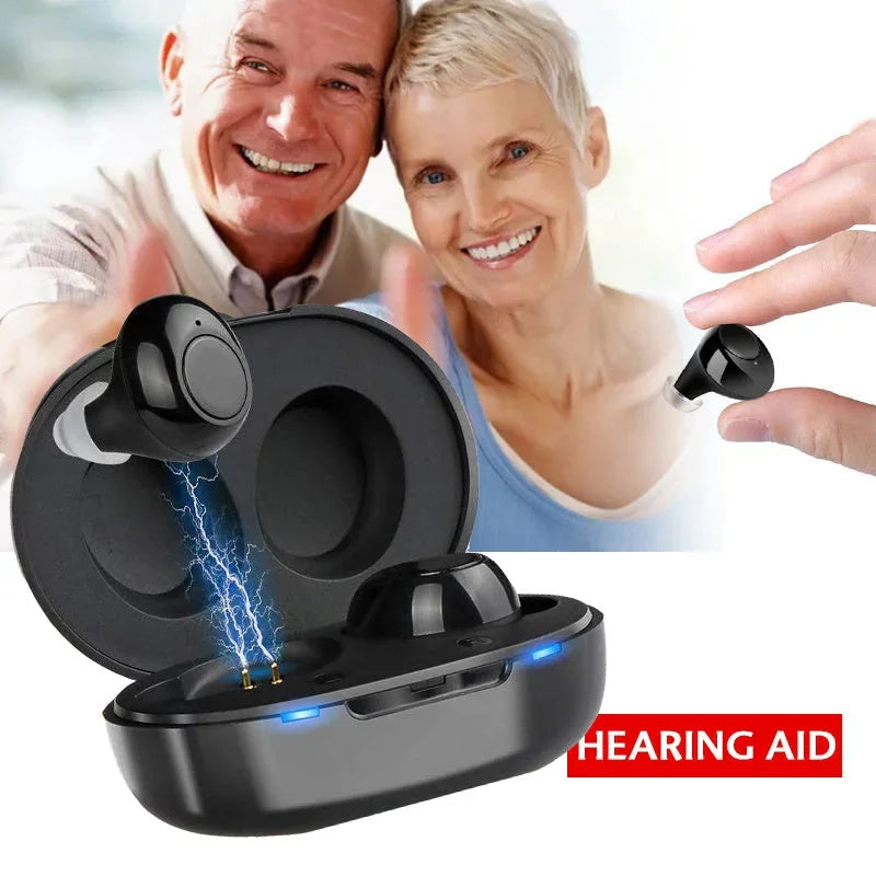 rechargeable hearing amplifier | digital sound processing | noise reduction technology | ultrasonic cleaning