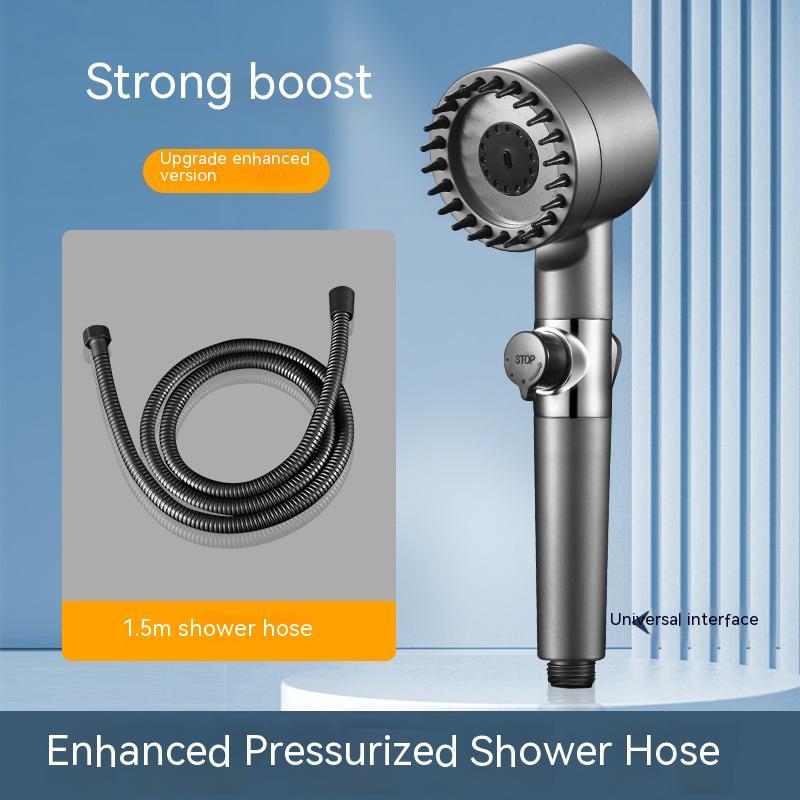 The Third Gear Adjustable Strong Supercharged Shower Head Household Bath Shower Hose Shower Head 