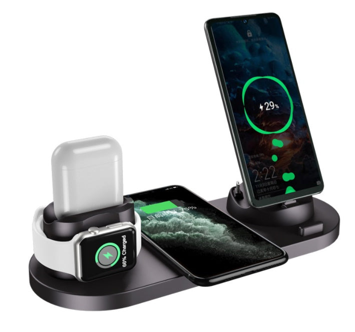 Wireless Charger For IPhone Fast Charger For Phone Fast Charging Pad For Phone Watch 6 In 1 Charging Dock Station 