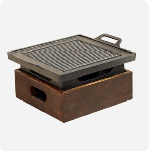 Wooden Seat Korean Style Grill Pan Grill Household Smokeless 