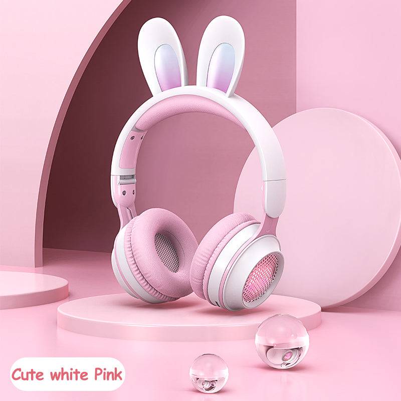 Rabbit Ear Headphones Wireless Luminous Extendable Wheat Headphones 