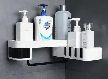 shower caddy corner shelf | waterproof bathroom storage | adhesive corner shelf no drilling | energy saving