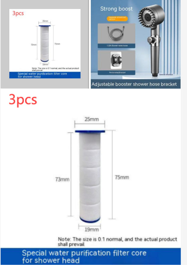 The Third Gear Adjustable Strong Supercharged Shower Head Household Bath Shower Hose Shower Head 