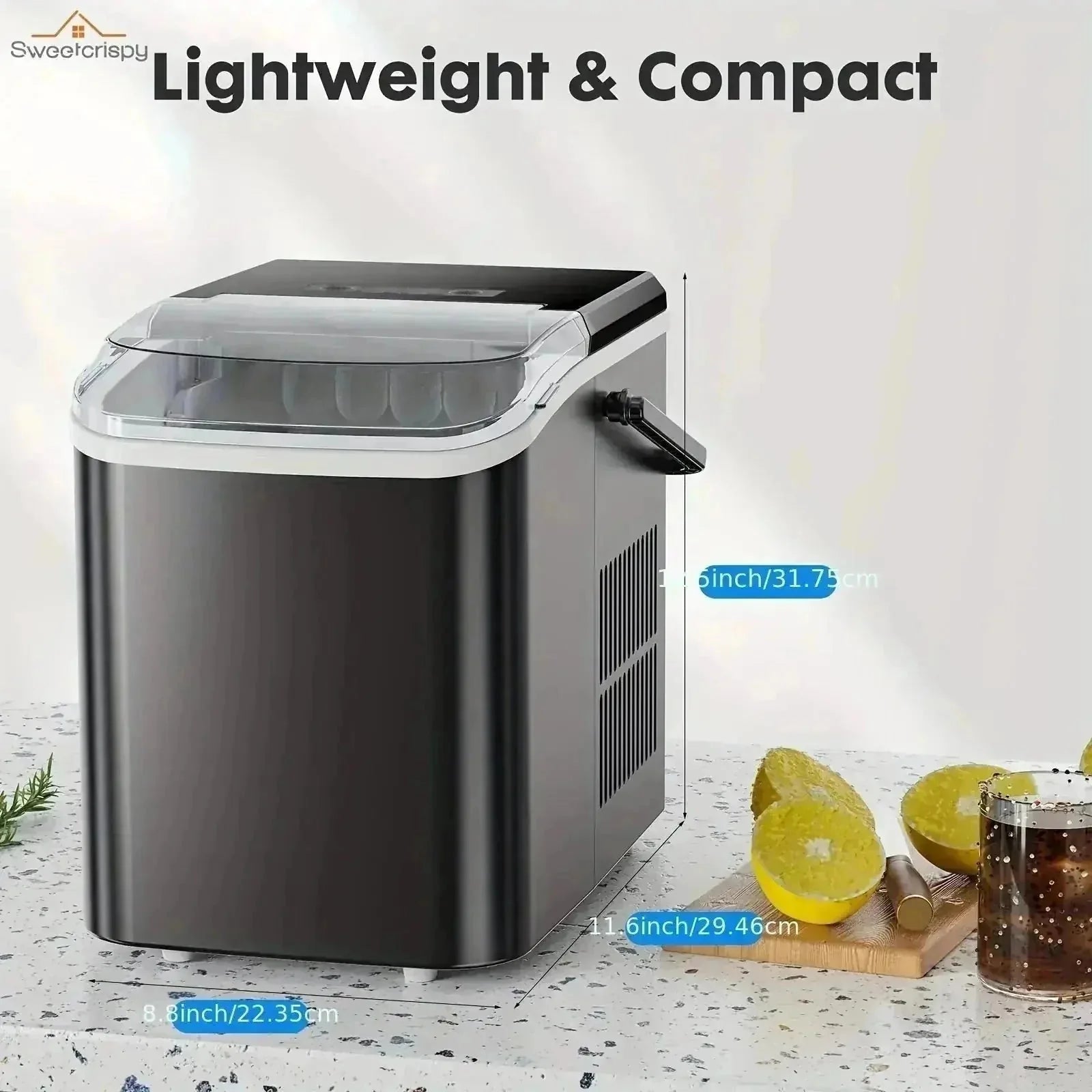 bullet ice maker | countertop ice machine | 9 cubes in 6 minutes | energy saving