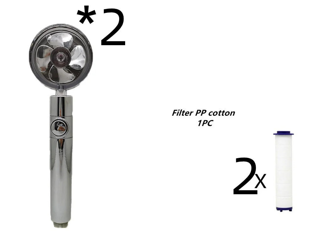 propeller-driven shower nozzle | handheld shower with cotton filter | water-saving shower head for home | ultrasonic cleaning
