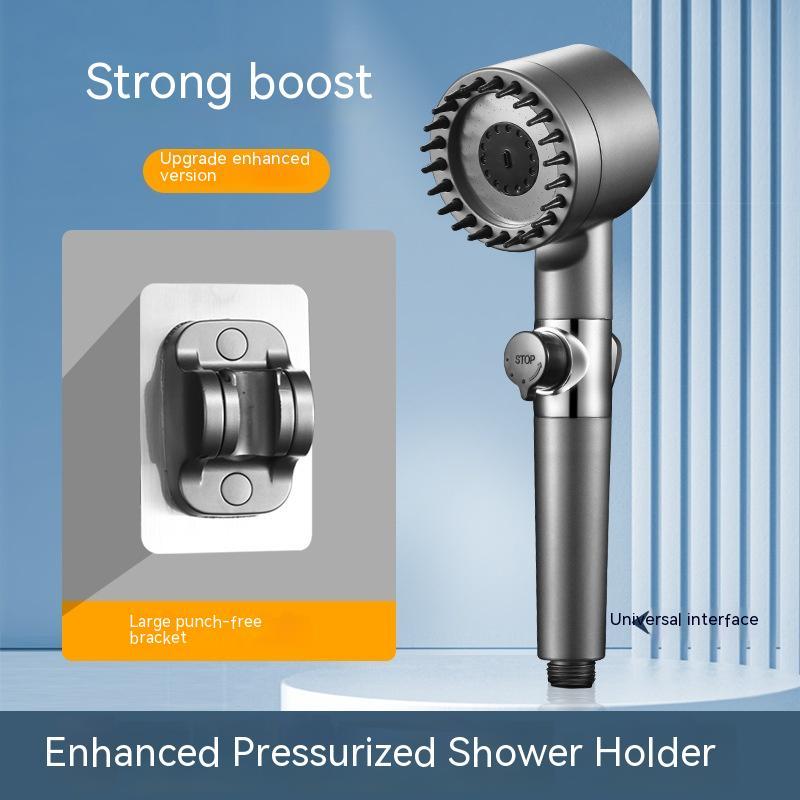 The Third Gear Adjustable Strong Supercharged Shower Head Household Bath Shower Hose Shower Head 