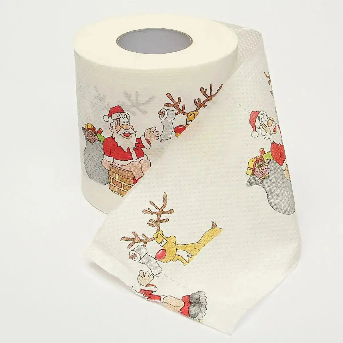 festive holiday toilet paper | christmas themed bathroom tissue | 3-ply soft toilet paper | ultrasonic cleaning