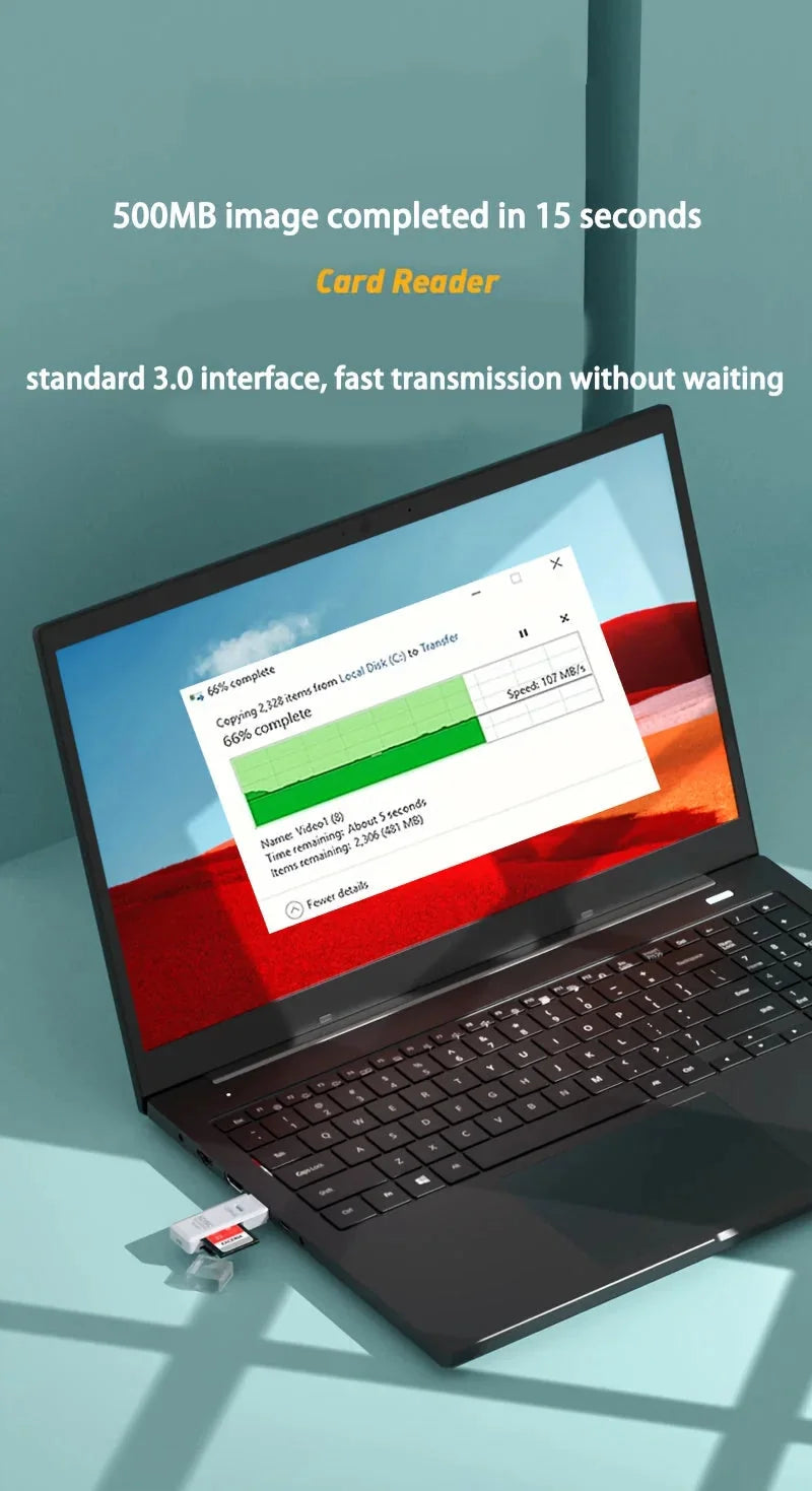 high speed usb 30 card reader | 5gbps data transfer | 2-in-1 sd and micro sd adapter | ultrasonic cleaning