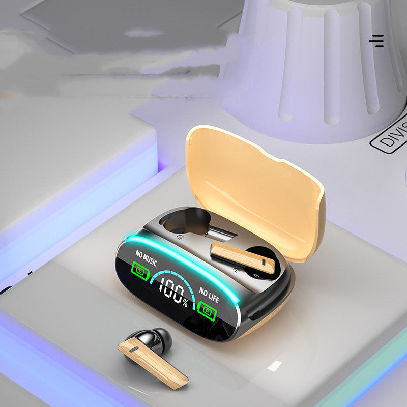 Wood Grain Wireless Sports In-ear Noise-canceling Low-latency Bluetooth Headphones 