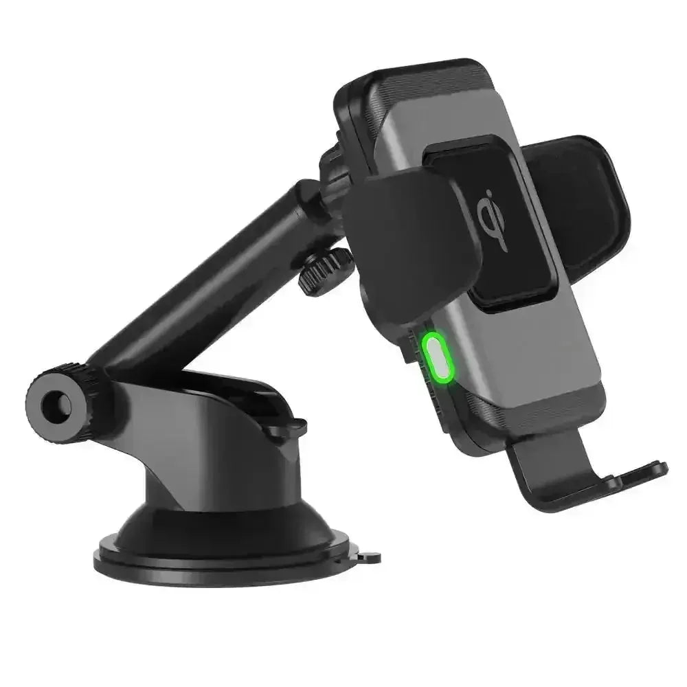 w fast wireless charging | qi compatible car charger | automatic clamping arms | energy saving