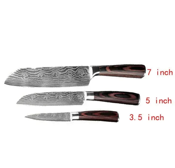 stainless-steel kitchen knife set | professional chef knife set | 8-piece cooking knife block | energy saving