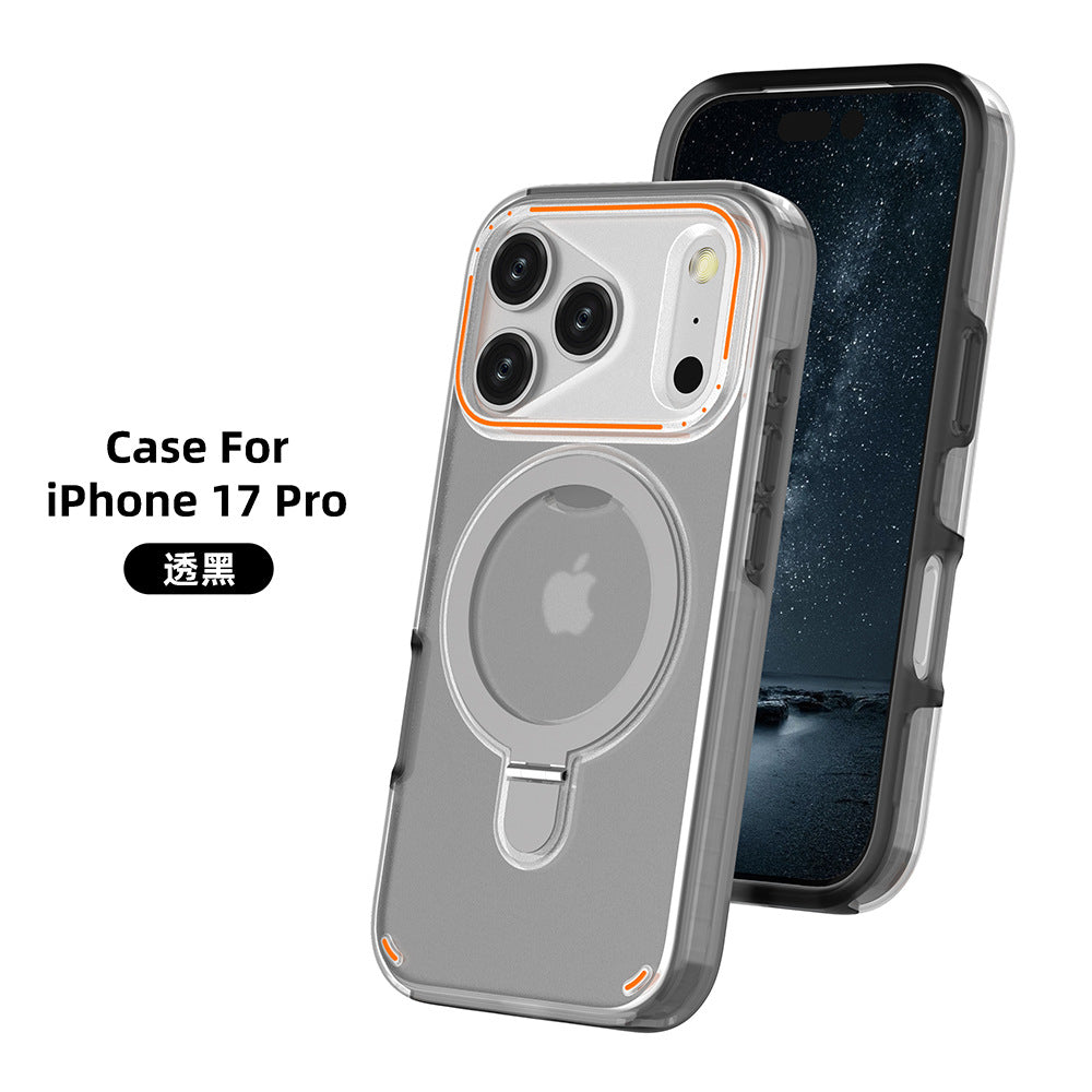 360 Rotation Stand Holder Magnetic Matte Phone Case For I-Phone 17 Pro 17 Max Plus Shockproof Protection Cover Shell 
