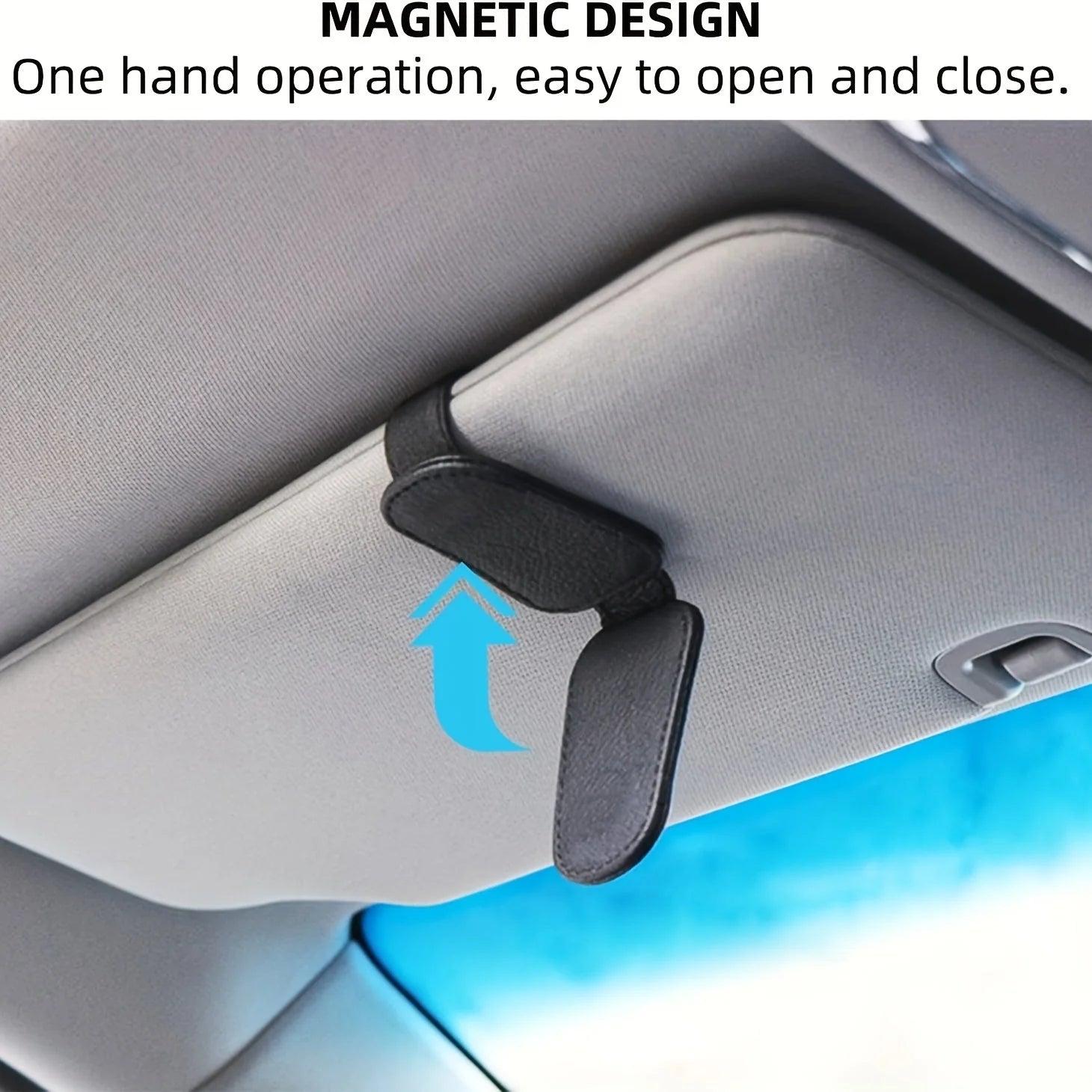 universal car sun visor clip | pu leather eyewear holder | vehicle interior accessories | energy saving