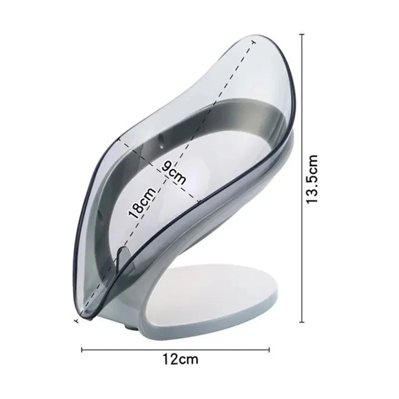 stainless-steel soap holder | leaf-shaped soap dish with drain | non-slip soap storage box | energy saving
