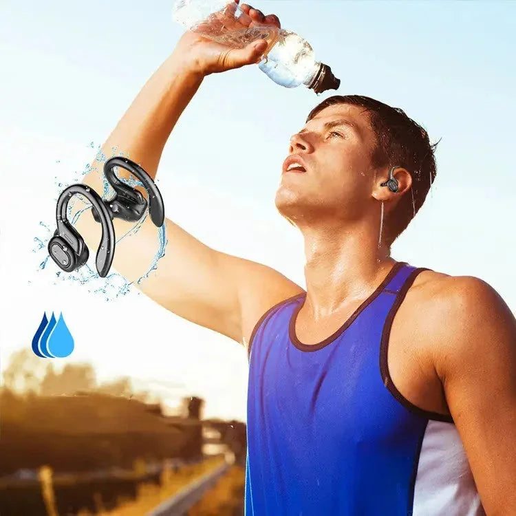 bluetooth 53 earhook headphones | ipx7 waterproof sport earbuds | secure fit for running and gym | energy saving