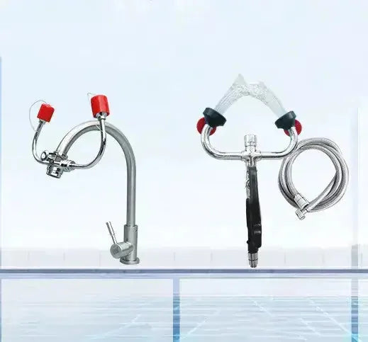 emergency eyewash station | stainless steel eyewash faucet | wall mounted eye wash | ultrasonic cleaning