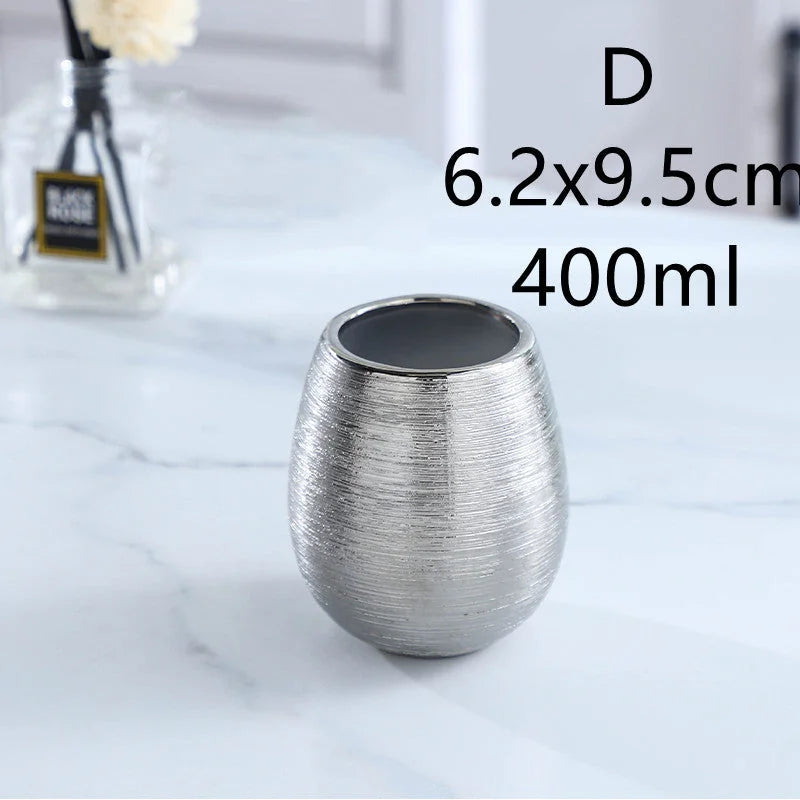 brushed ceramic bathroom set | handmade ceramic soap dish | retro bathroom accessories set | ultrasonic cleaning