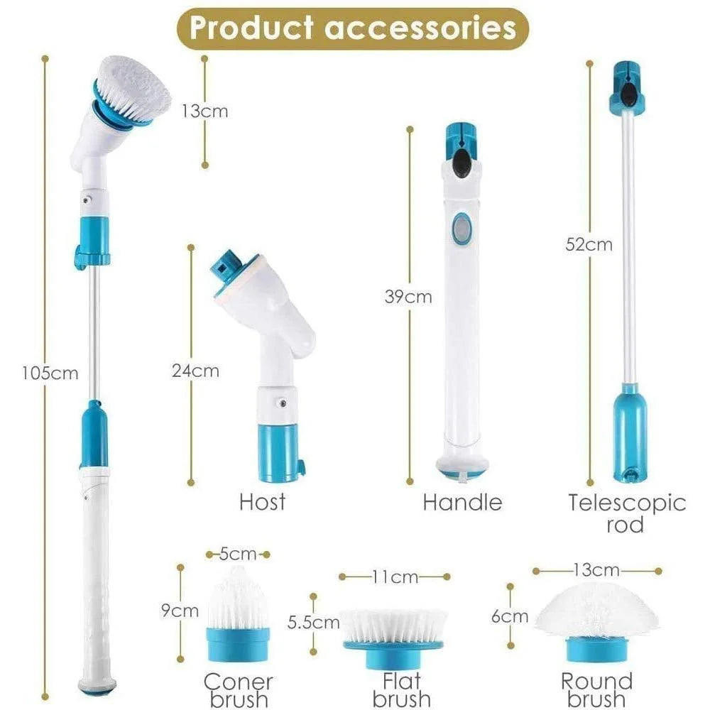 long handle floor scrubber | automatic rotating brush head | stainless steel brush bristles | energy saving