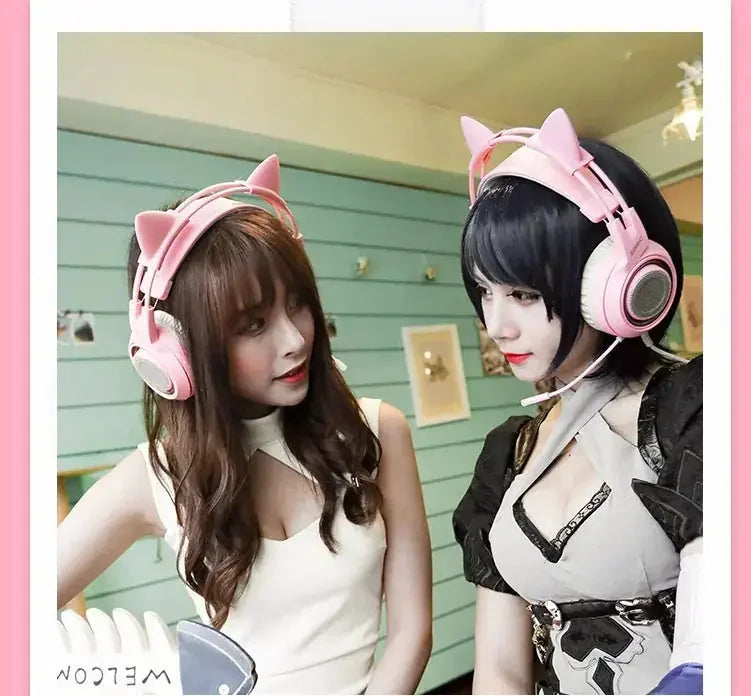 usb connectivity cat ear headphones | led light up gaming headset | comfortable over ear headphones | ultrasonic cleaning