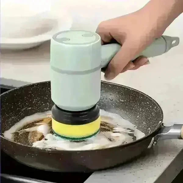 cordless electric spin scrubber | stainless steel brush head | long battery life spin scrubber | energy saving